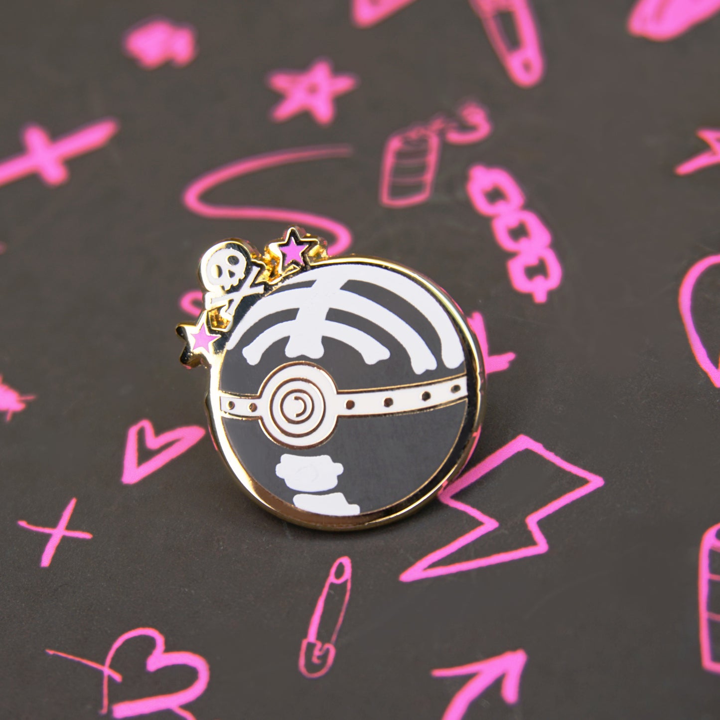 SKULLBALL ENAMEL PIN